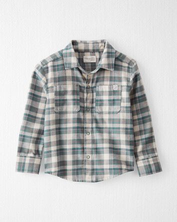 Toddler Organic Cotton Button-Front Flannel, 
