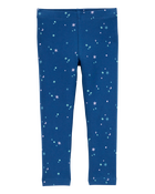 Baby Starry Print Knit Leggings - Blue, image 1 of 4 slides