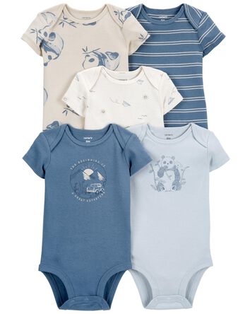 5-Pack Short-Sleeve Bodysuits, 