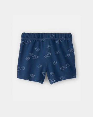 Toddler Boy Fish French Terry Shorts - Blue, 