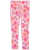 Floral-Print Stretch Leggings - Pink, image 2 of 4 slides