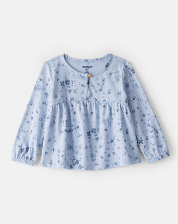 Baby Girl Floral Top - Blue, 