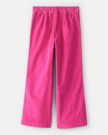 Girls Corduroy Wide-Leg Pants - Pink, 