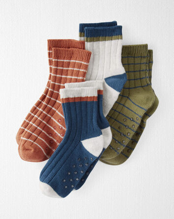 Toddler 4-Pack Slip Resistant Socks in Stripes, 