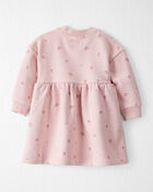 Baby Girl French Terry Dress Made with Organic Cotton in Blush Petals Print, image 2 of 7 slides