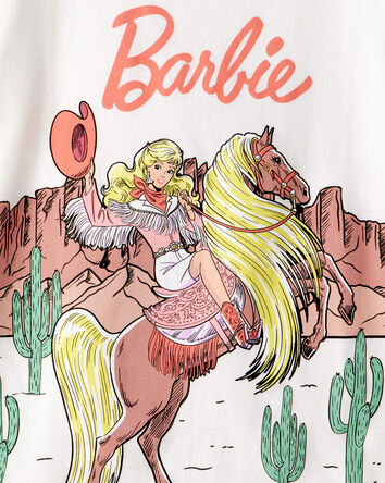 Toddler Barbie Western Cowgirl Short-Sleeve Graphic Tee - White, 