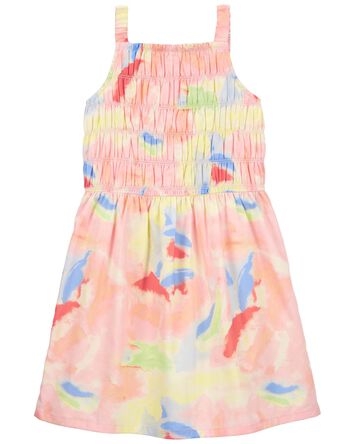 Kid Watercolor Sleeveless Dress, 