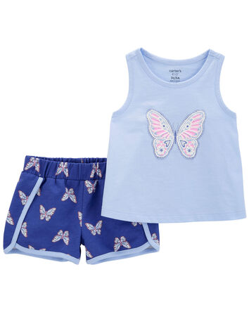 Toddler 2-Piece Butterfly Tank & Short Set, 