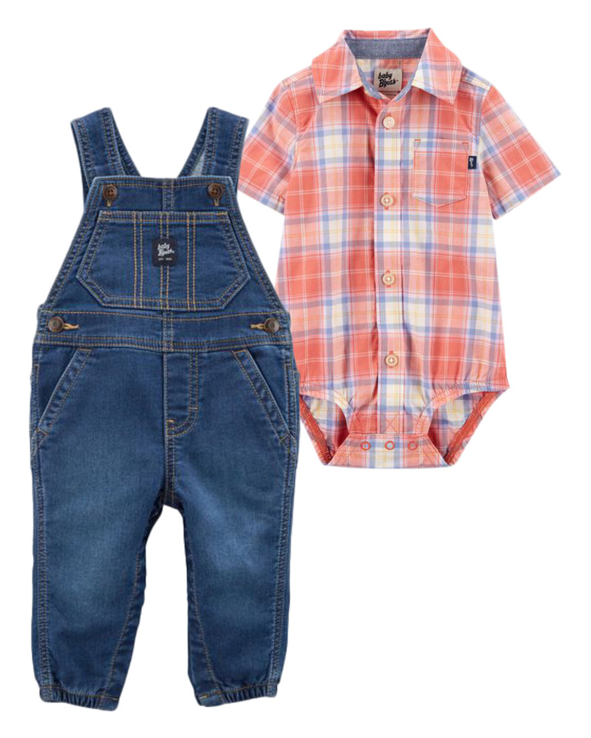 Bundle Baby ButtonFront Bodysuit and Overalls Set