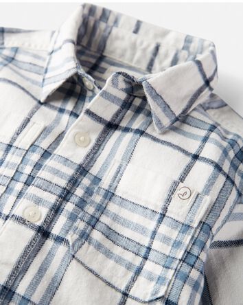 Toddler Organic Cotton Cozy Flannel Button-Front Shirt
, 