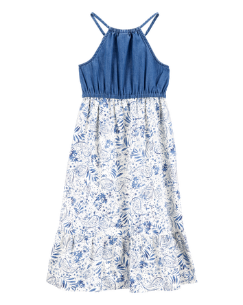 Kid Chambray Floral Print Dress , 