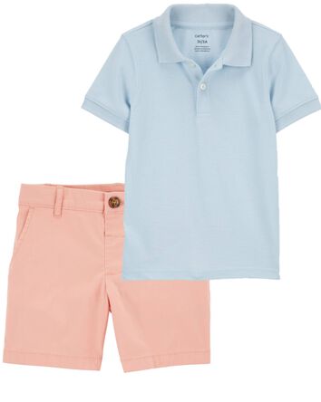 Toddler 2-Piece Polo Shirt & Chino Shorts Set, 