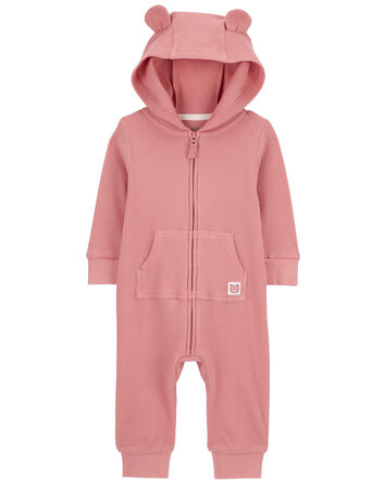 Baby Bear Hood Zip-Up Thermal Jumpsuit, 