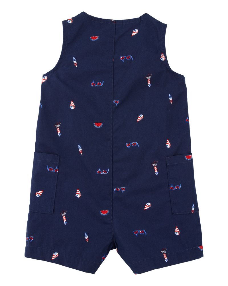 Baby 4th Of July Button-Down Romper, image 2 of 4 slides