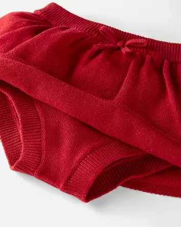 Baby Red Organic Cotton Sweater Knit Skirt, 