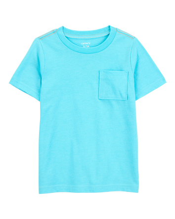 Baby Solid Short-Sleeve Pocket Tee - Blue, 