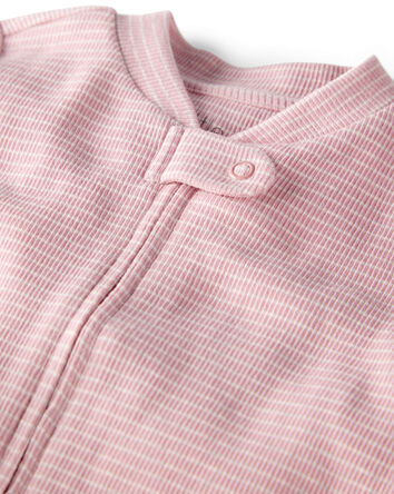 Baby Organic Cotton Sleep & Play in Pink Stripes, 