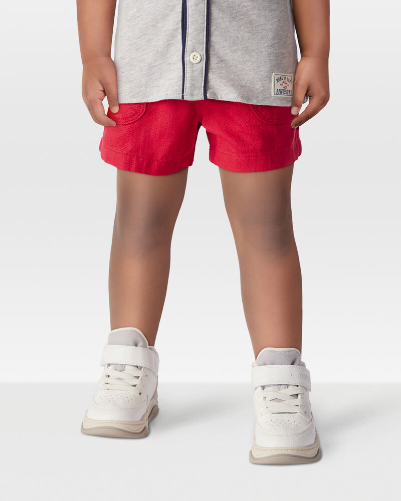 Toddler 2-Piece 4th of July American Flag Tank & Pull-On Shorts Set - Grey/Red, image 8 of 8 slides