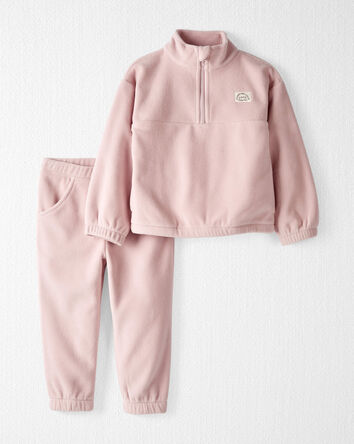 Toddler Girl 2-Piece Recycled Microfleece Set - Pink, 