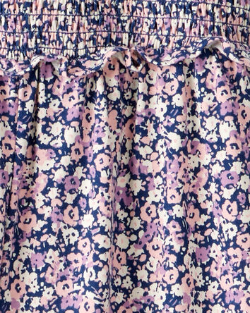 Kid Floral Smocked Short-Sleeve Jumpsuit, 