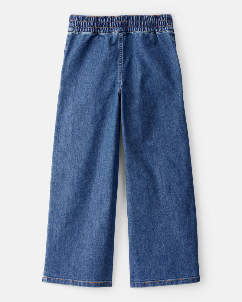 Kid Denim Wide Leg Pants - 70s Blue Wash, image 2 of 4 slides