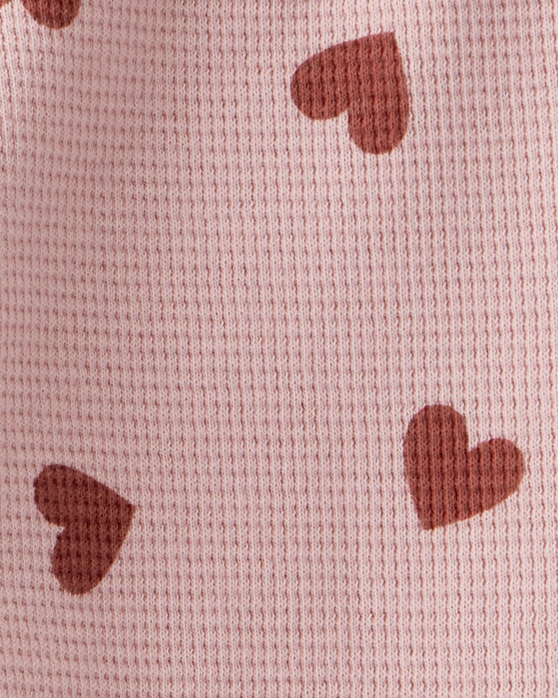 Baby Waffle Knit Set Made with Organic Cotton in Heart Print, image 4 of 6 slides