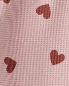 Baby Waffle Knit Set Made with Organic Cotton in Heart Print, image 4 of 6 slides