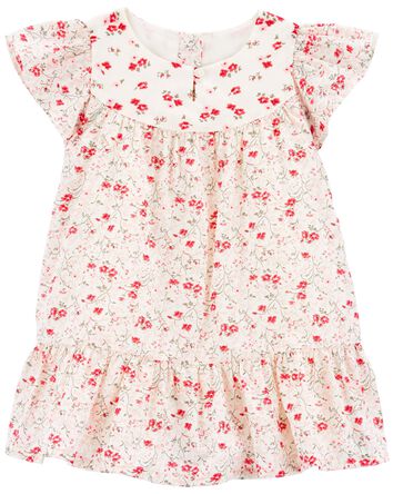 Baby Floral Print Flutter Dress, 