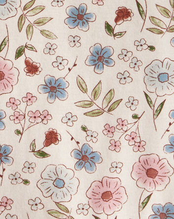 Toddler Girl Floral Short-Sleeve Peplum Top - Cream, 