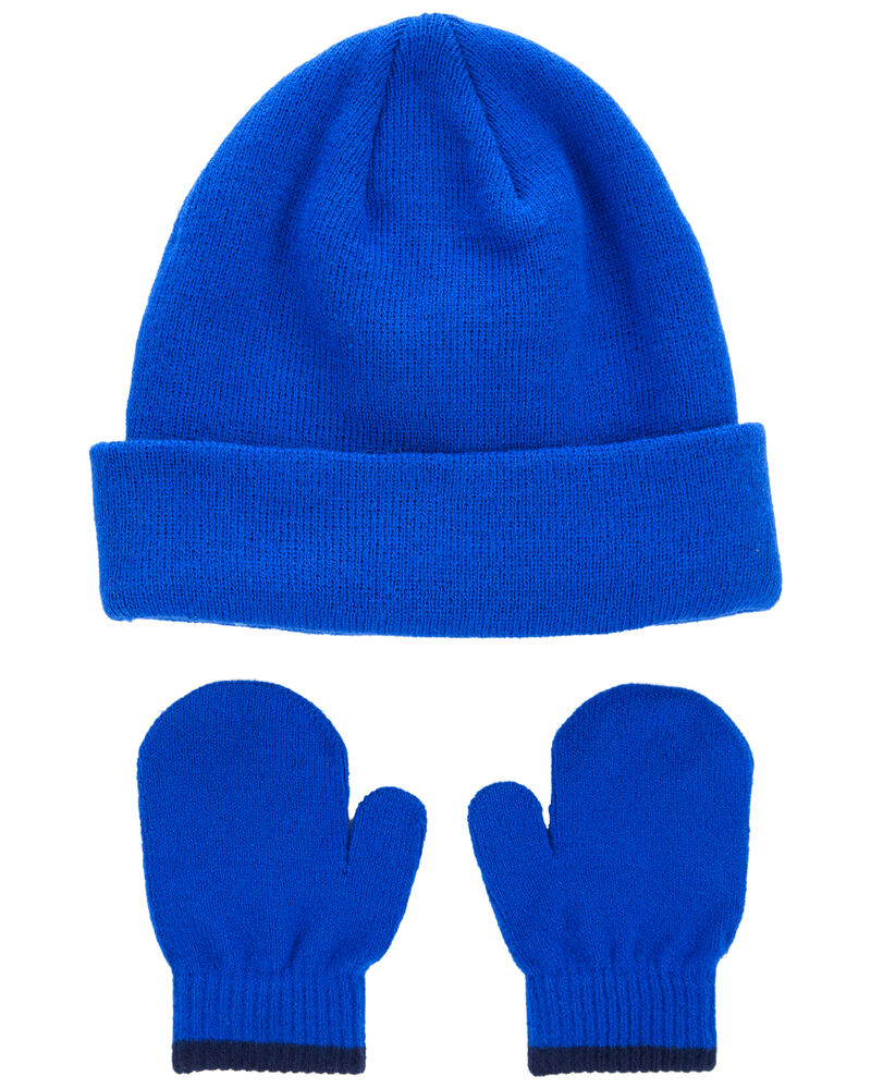 Toddler 2-Pack Beanie & Mittens, image 1 of 2 slides