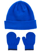 Toddler 2-Pack Beanie & Mittens, image 1 of 2 slides