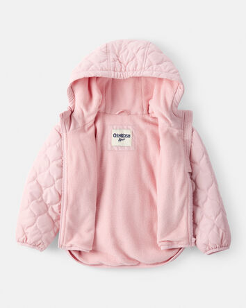 Toddler Girl Long-Sleeve Midweight Quilted Jacket - Pink, 