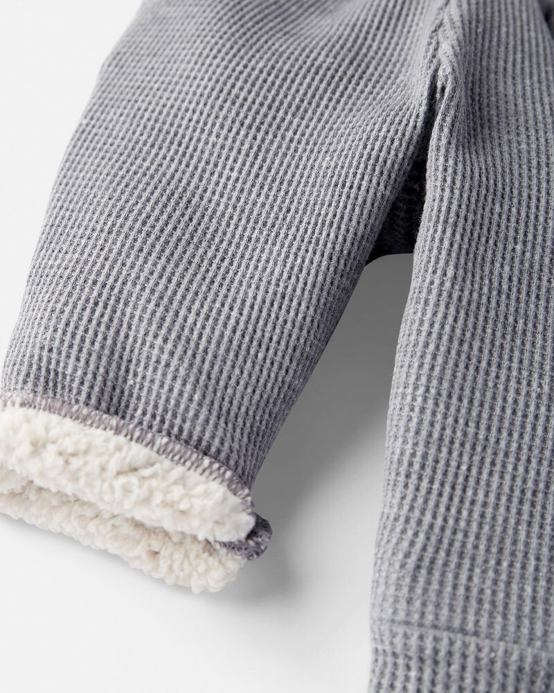 Baby Waffle Knit Sherpa Jacket & Pant Set Made with Organic Cotton, image 4 of 5 slides