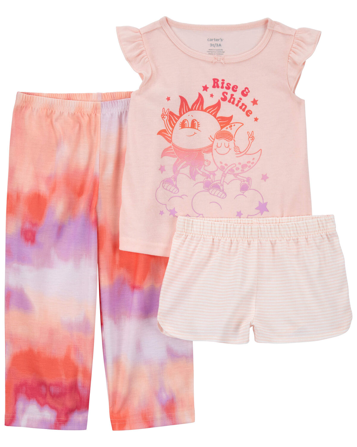 Multi Toddler 3Piece Sun Loose Fit Pajamas