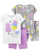 Purple - Toddler 4-Piece Ice Cream 100% Snug Fit Cotton Pajamas
