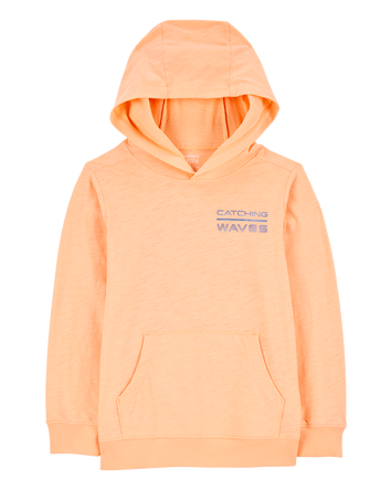 Kid Wave Knit Hoodie - Orange, 