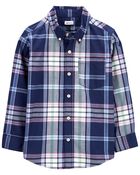 Kid Button-Front Plaid Shirt , image 1 of 2 slides