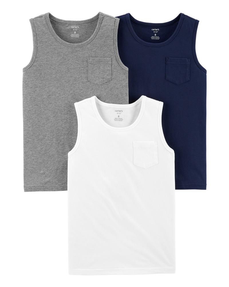 Kid 3-Pack Jersey Tanks, image 1 of 8 slides