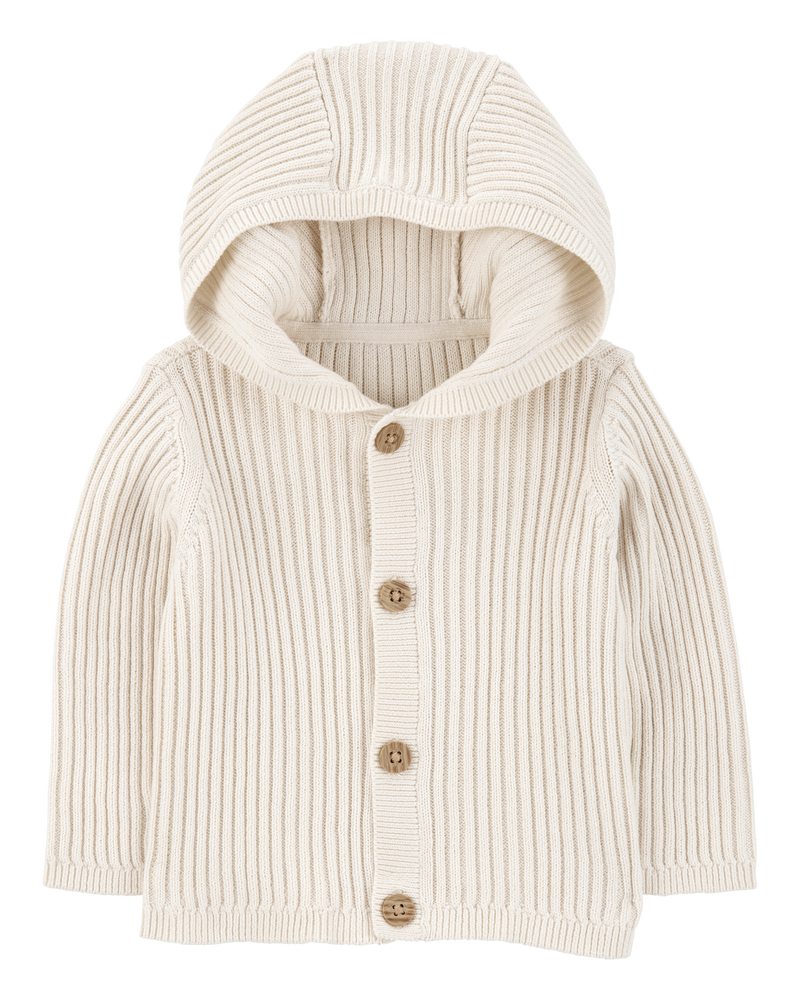 Baby Sweater Knit Cardigan - Ivory, image 1 of 4 slides