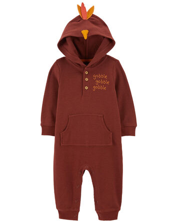 Baby Turkey Hooded Jumpsuit, 