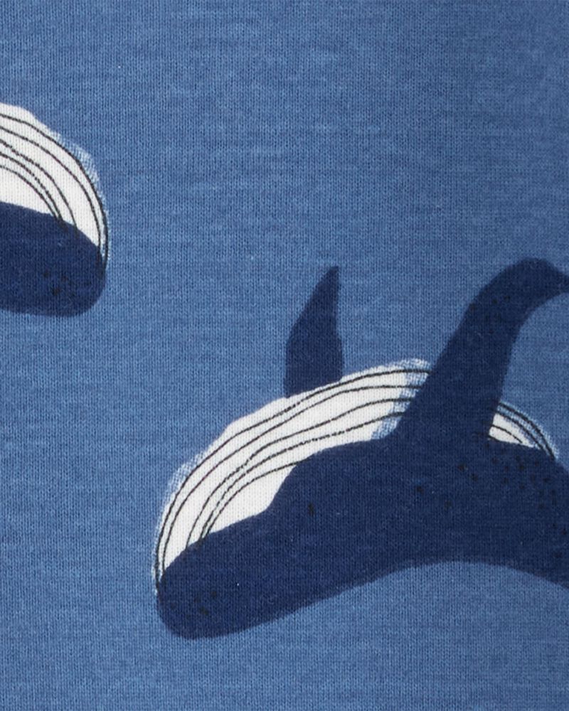Baby Boy Whale Print Snug Fit Cotton Footie 1-Piece Pajamas - Navy, image 2 of 4 slides