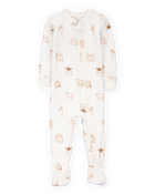 Baby Farm Animals Print PurelySoft Footie 1-Piece Pajamas - Ivory, image 1 of 5 slides