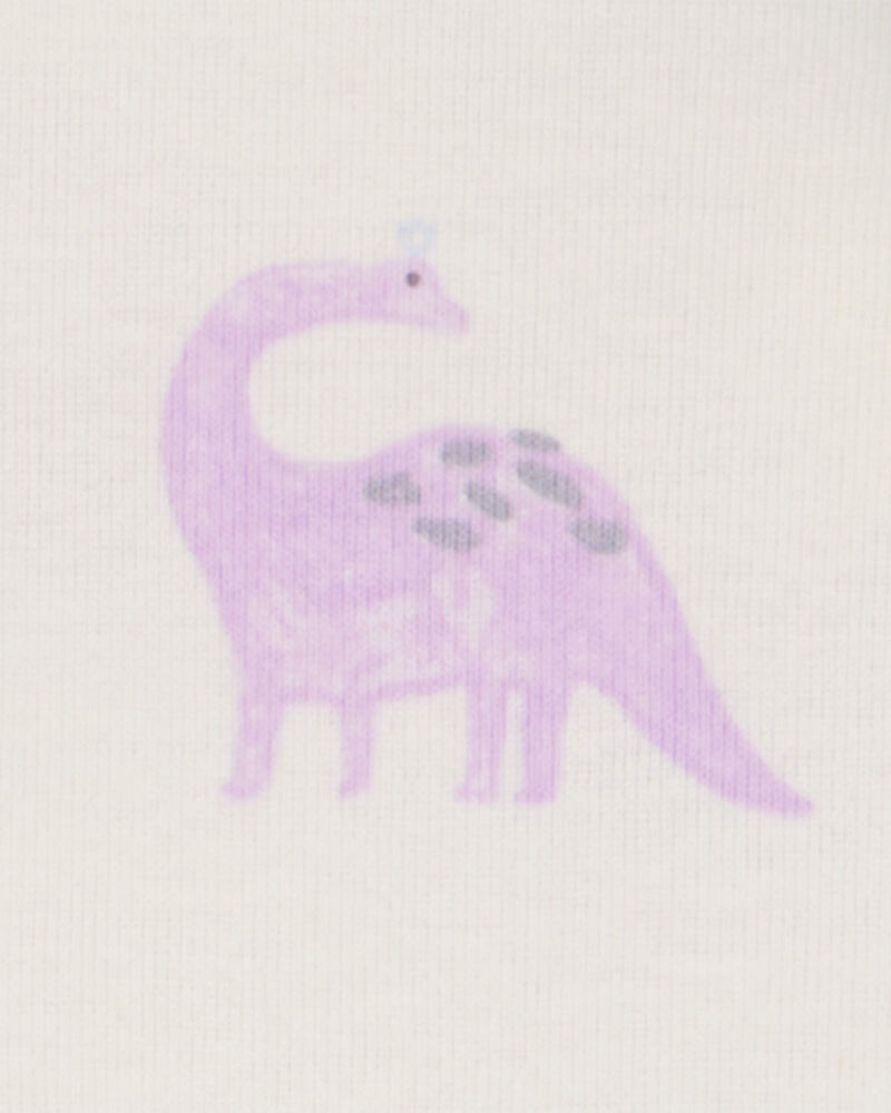 Toddler Dinosaur Print Snug Fit Cotton 4-Piece Pajamas, image 3 of 5 slides