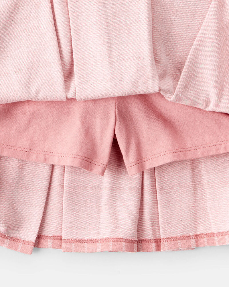 Kid Plaid Pleated Pull-On Skort - Pink, image 2 of 4 slides