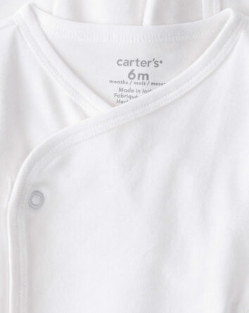 Baby 4-Pack Long-Sleeve Side-Snap Tees - White, 