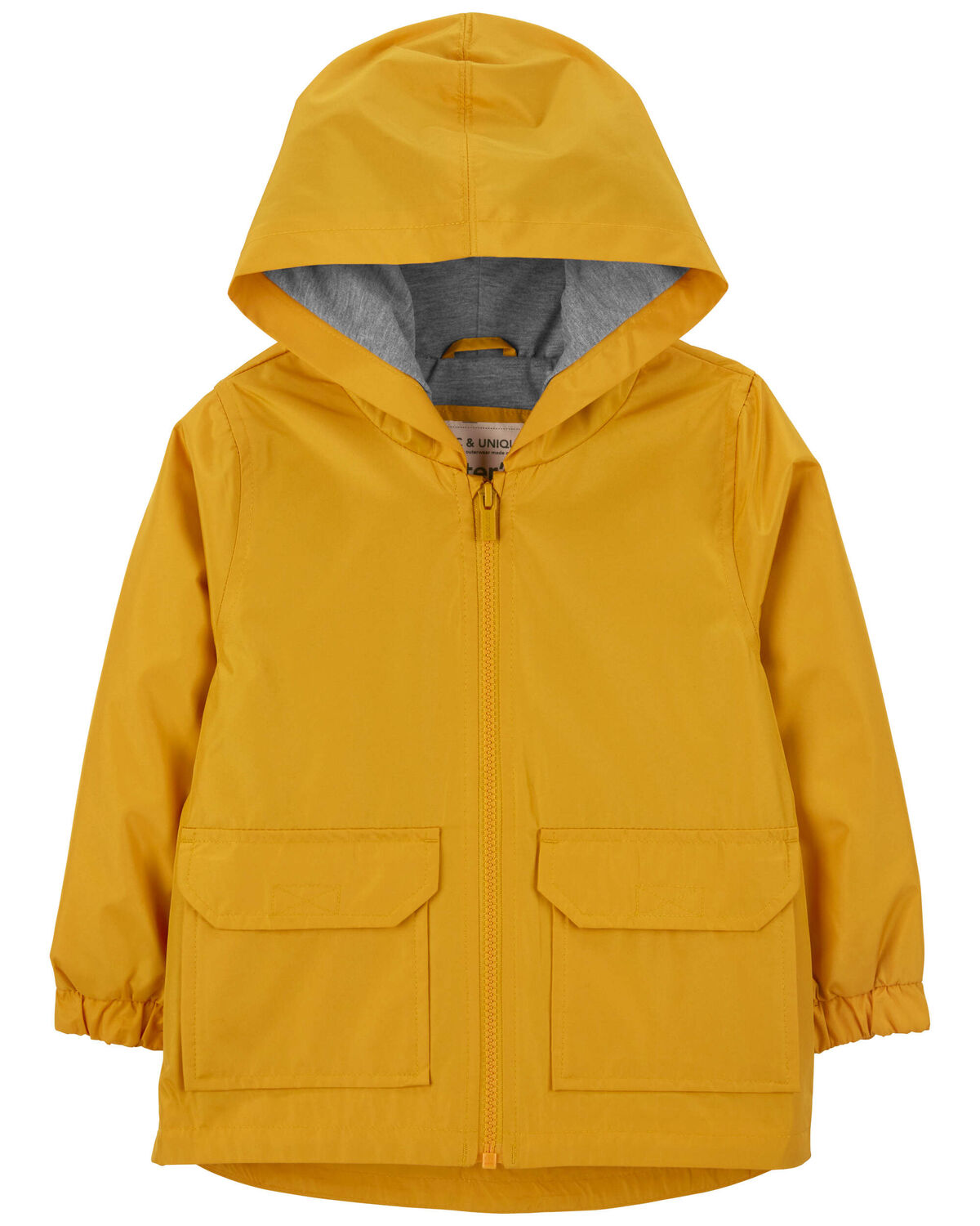 Classic Solid Yellow Toddler Rain Jacket