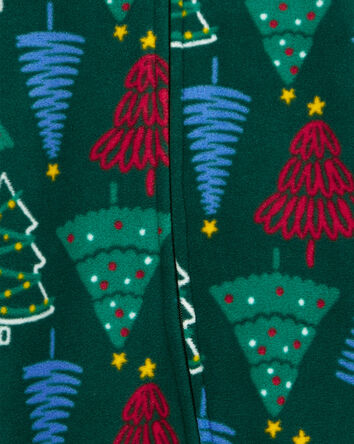 Christmas Trees Zip-Up Fleece Sleep & Play Pajamas, 