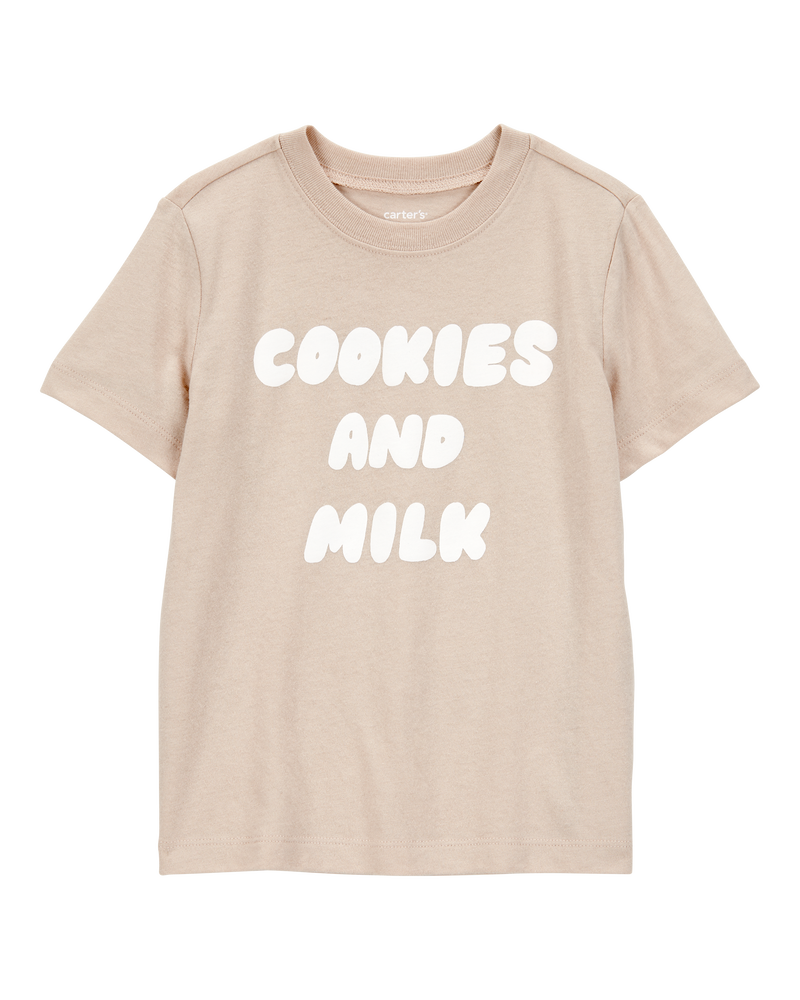 Toddler Cookies & Milk Short-Sleeve Graphic Tee - Tan, image 1 of 2 slides