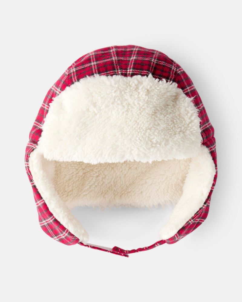 Toddler Boy Plaid Trapper Hat, image 1 of 3 slides
