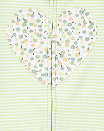 Toddler 1-Piece Heart 100% Snug Fit Cotton Romper Pajamas, 